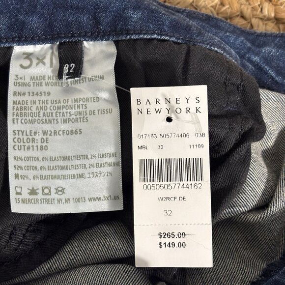 3x1 Midway Skinny Crop Jeans Womens Size 32 Dark Indigo Distressed Hem Denim - Picture 6 of 12